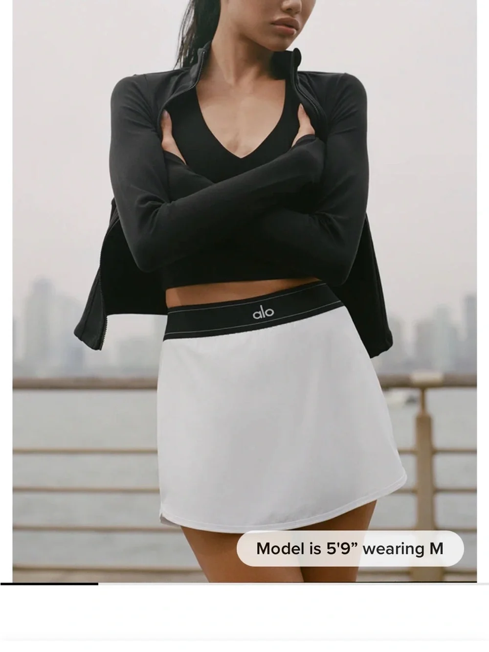 Alo matchpoint tennis skirt in white sz M